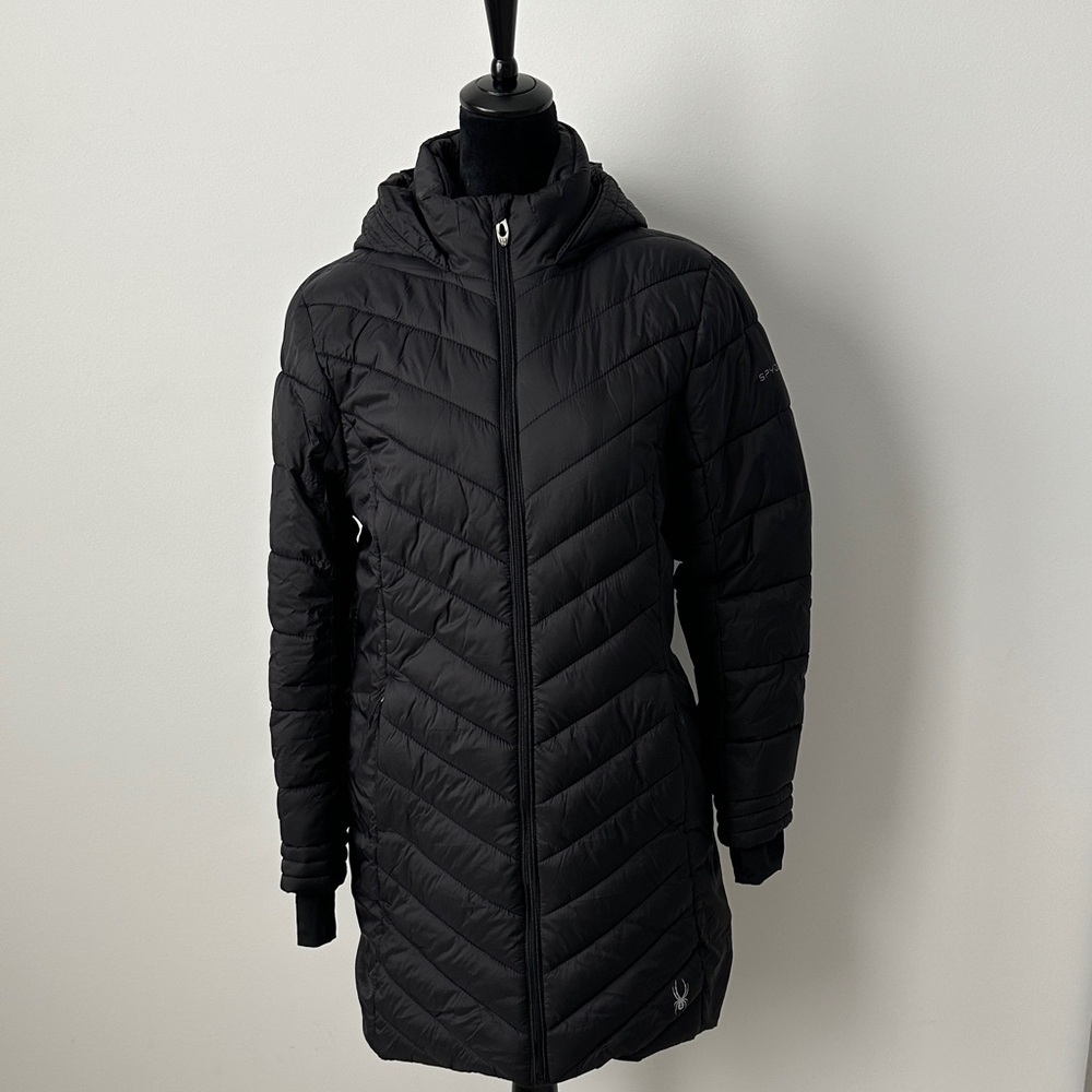 Spyder Women's Black Quilted Hooded Jacket